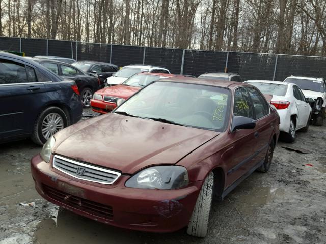 1HGEJ6670YL027303 - 2000 HONDA CIVIC LX RED photo 2