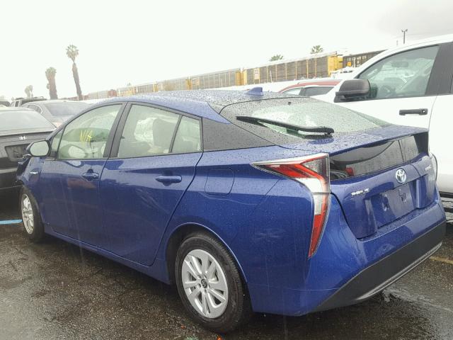 JTDKBRFU1G3519441 - 2016 TOYOTA PRIUS BLUE photo 3