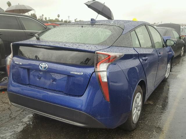 JTDKBRFU1G3519441 - 2016 TOYOTA PRIUS BLUE photo 4