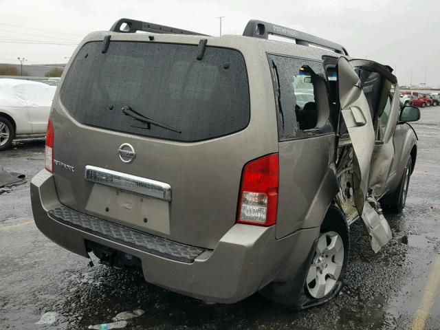 5N1AR18U66C602329 - 2006 NISSAN PATHFINDER GOLD photo 4