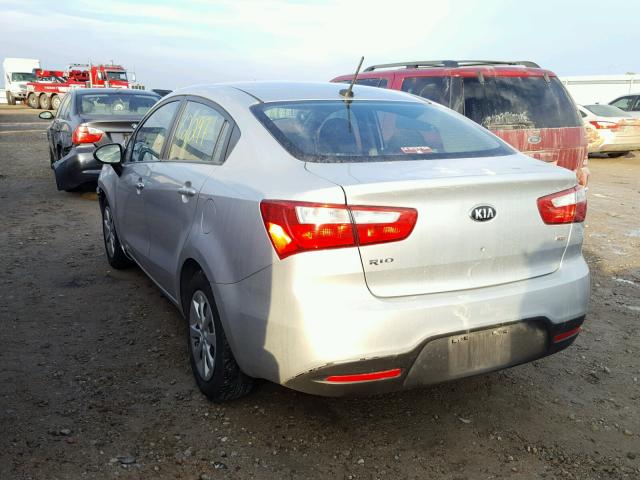 KNADM4A35D6297322 - 2013 KIA RIO LX SILVER photo 3