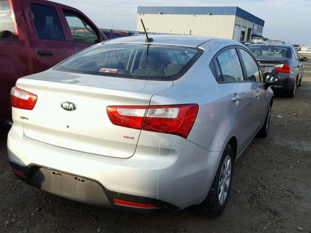 KNADM4A35D6297322 - 2013 KIA RIO LX SILVER photo 4