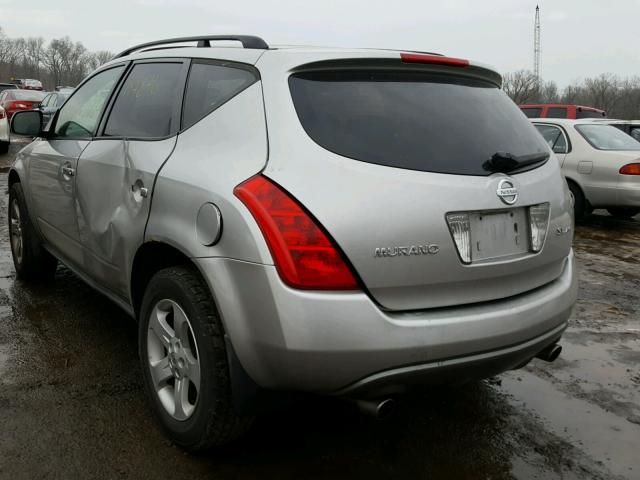 JN8AZ08W43W237972 - 2003 NISSAN MURANO SL SILVER photo 3