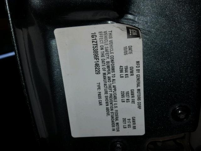 1G1ZT53896F146229 - 2006 CHEVROLET MALIBU LT GRAY photo 10