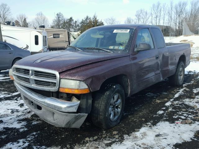 1D7HL42X03S213136 - 2003 DODGE DAKOTA SLT MAROON photo 2