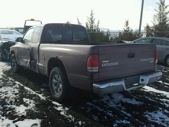 1D7HL42X03S213136 - 2003 DODGE DAKOTA SLT MAROON photo 3