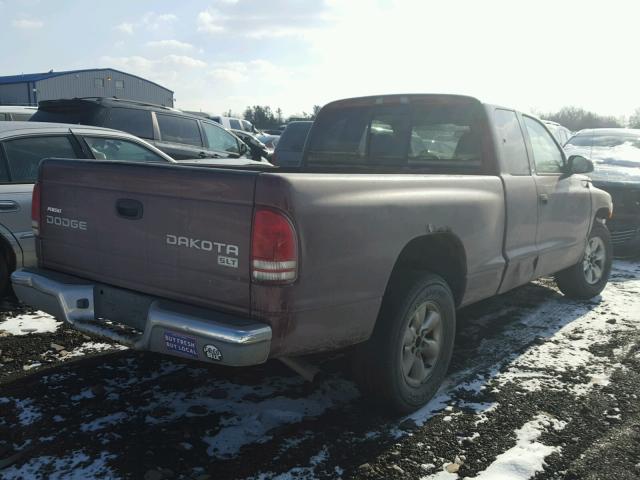 1D7HL42X03S213136 - 2003 DODGE DAKOTA SLT MAROON photo 4