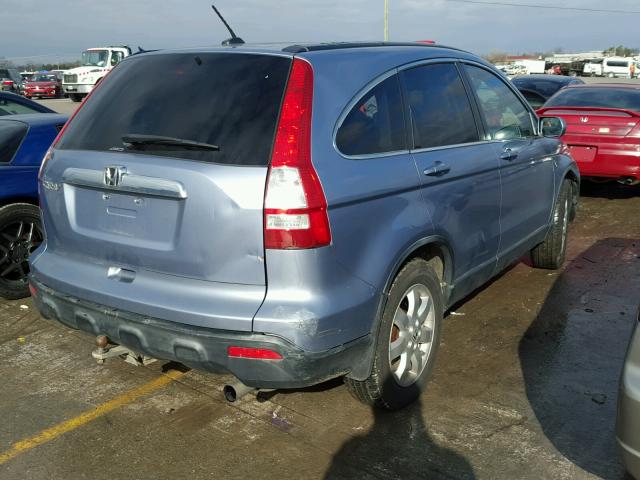 JHLRE48757C038966 - 2007 HONDA CR-V EXL BLUE photo 4