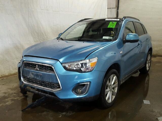 4A4AR4AU4DE003505 - 2013 MITSUBISHI OUTLANDER TEAL photo 2