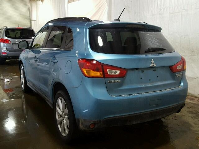 4A4AR4AU4DE003505 - 2013 MITSUBISHI OUTLANDER TEAL photo 3