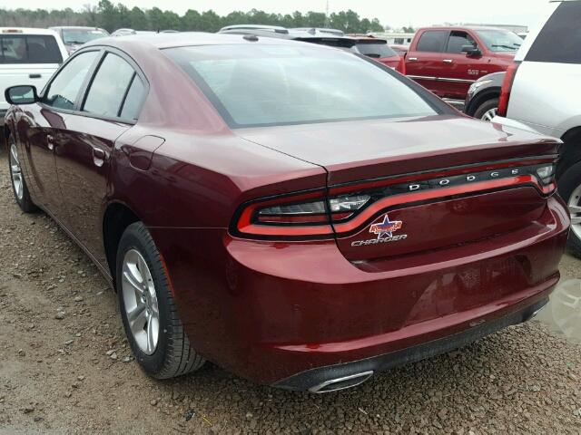 2C3CDXBGXHH547714 - 2017 DODGE CHARGER SE MAROON photo 3