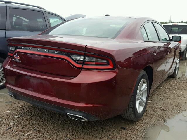 2C3CDXBGXHH547714 - 2017 DODGE CHARGER SE MAROON photo 4