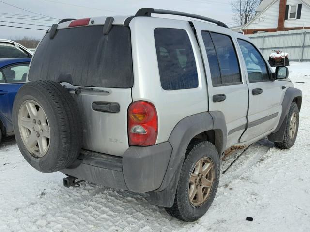 1J4GL48K14W223082 - 2004 JEEP LIBERTY SP SILVER photo 4