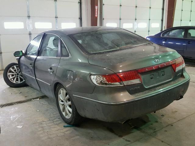 KMHFC46F97A178431 - 2007 HYUNDAI AZERA SE GREEN photo 3