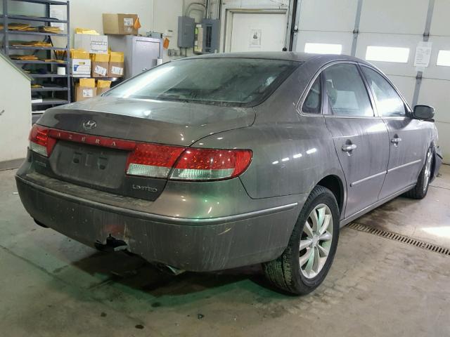 KMHFC46F97A178431 - 2007 HYUNDAI AZERA SE GREEN photo 4