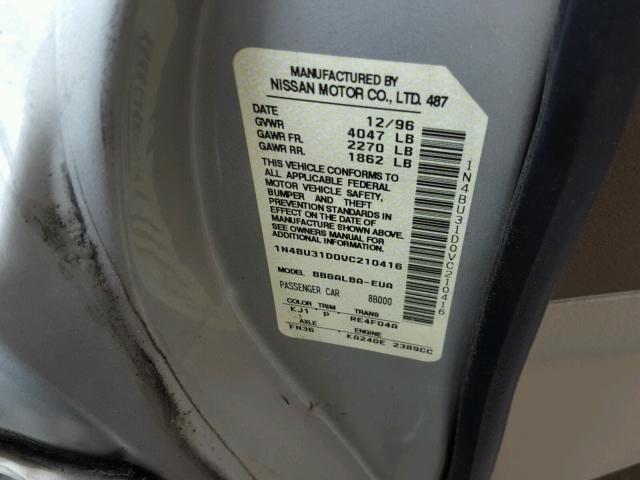 1N4BU31D0VC210416 - 1997 NISSAN ALTIMA XE TAN photo 10