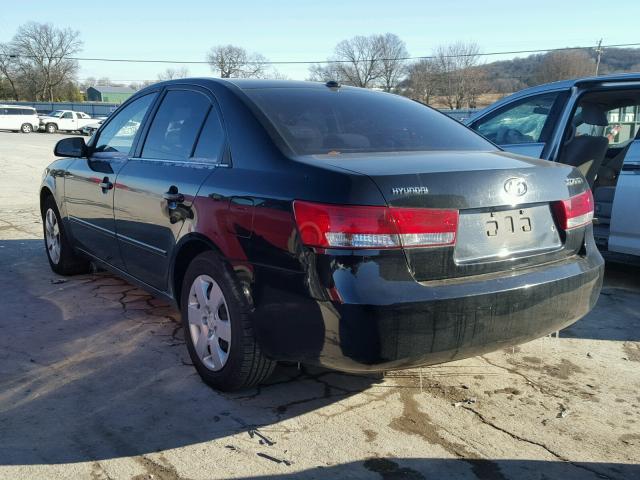 5NPET46C58H340846 - 2008 HYUNDAI SONATA BLACK photo 3