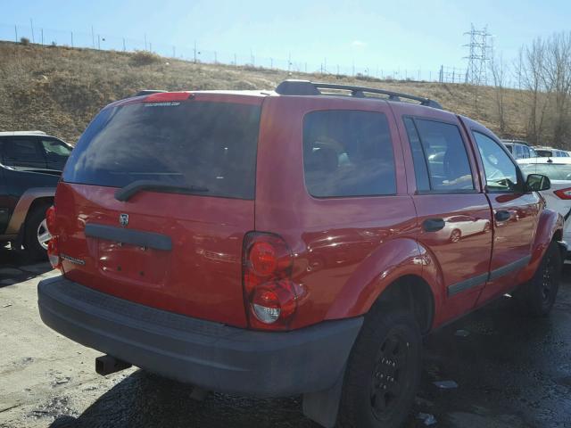 1D4HB38N85F584282 - 2005 DODGE DURANGO ST RED photo 4