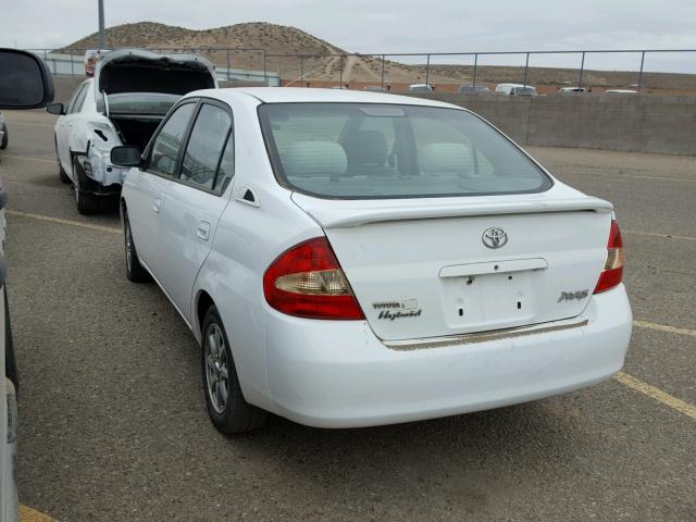 JT2BK18U220069834 - 2002 TOYOTA PRIUS WHITE photo 3