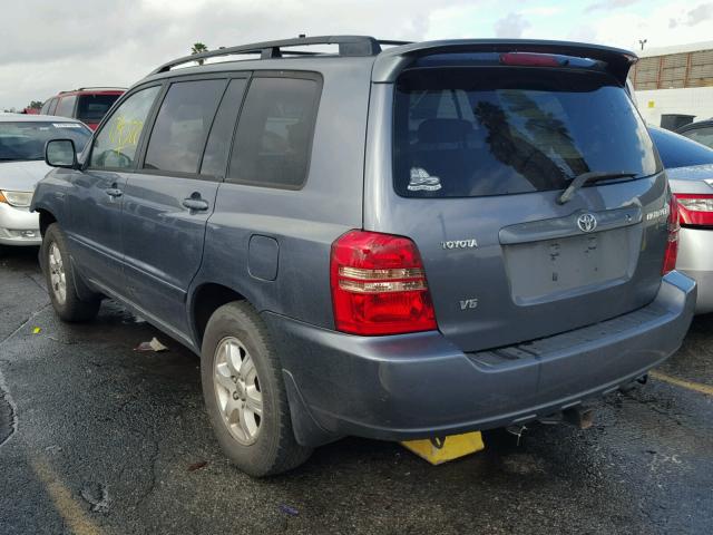 JTEGF21A620063456 - 2002 TOYOTA HIGHLANDER BLUE photo 3