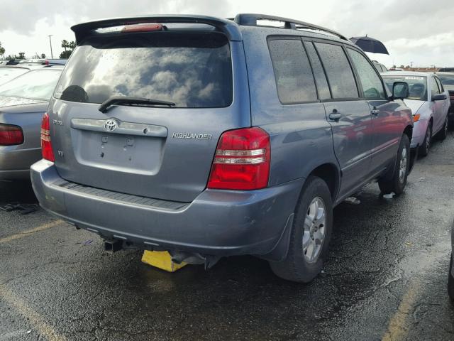 JTEGF21A620063456 - 2002 TOYOTA HIGHLANDER BLUE photo 4