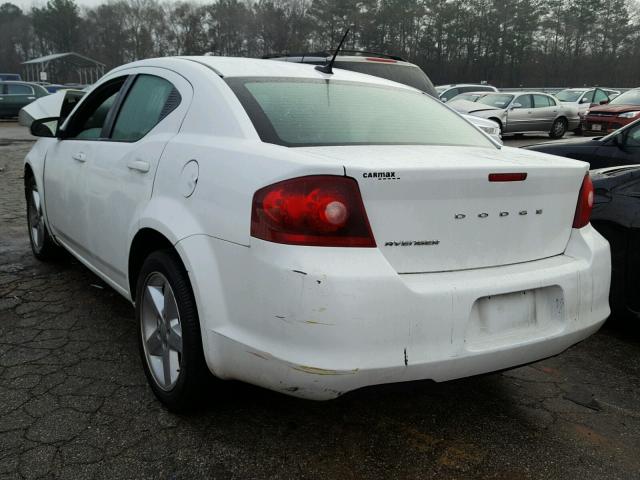 1C3CDZAB5DN632639 - 2013 DODGE AVENGER SE WHITE photo 3