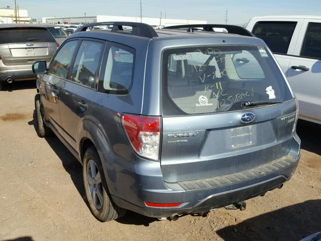 JF2SH6BC0AH778802 - 2010 SUBARU FORESTER X BLUE photo 3