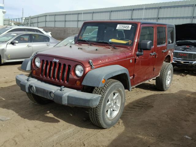 1J4GA69138L654540 - 2008 JEEP WRANGLER U BURGUNDY photo 2