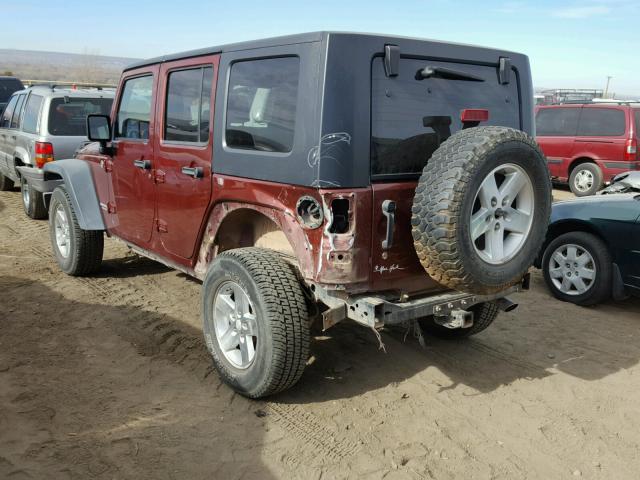 1J4GA69138L654540 - 2008 JEEP WRANGLER U BURGUNDY photo 3