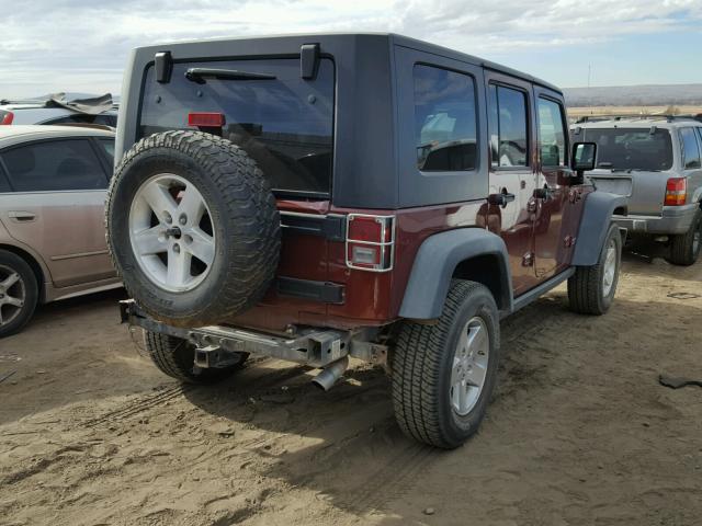 1J4GA69138L654540 - 2008 JEEP WRANGLER U BURGUNDY photo 4