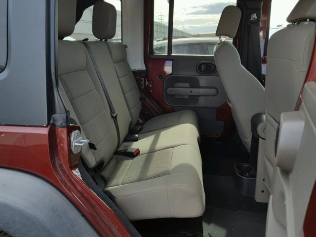 1J4GA69138L654540 - 2008 JEEP WRANGLER U BURGUNDY photo 6