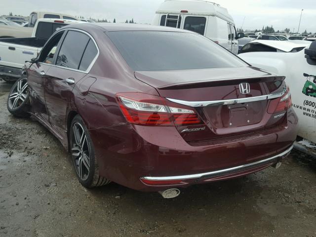 1HGCR2F59HA308308 - 2017 HONDA ACCORD SPO MAROON photo 3