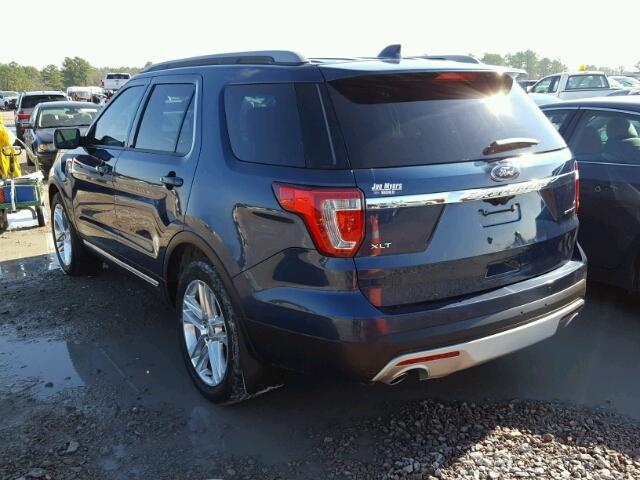 1FM5K7D81GGD01317 - 2016 FORD EXPLORER X BLUE photo 3