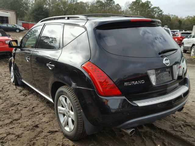 JN8AZ08T76W411608 - 2006 NISSAN MURANO SL BLACK photo 3