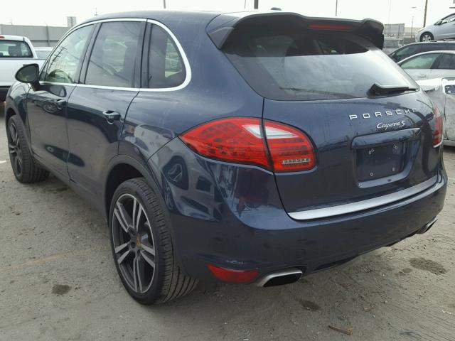 WP1AB2A21CLA48408 - 2012 PORSCHE CAYENNE S BLUE photo 3