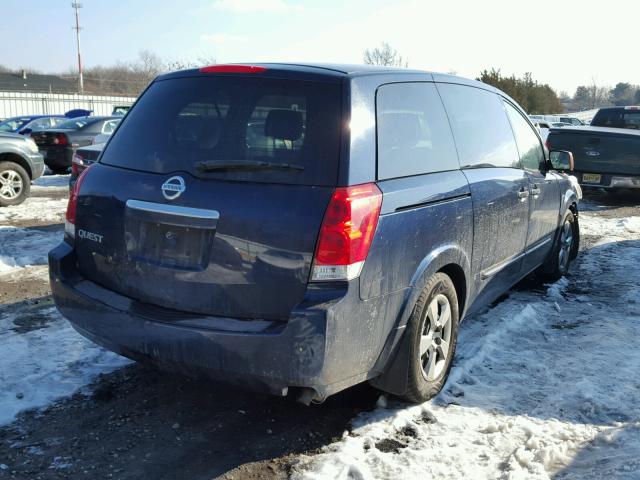 5N1BV28U18N114967 - 2008 NISSAN QUEST S BLUE photo 4