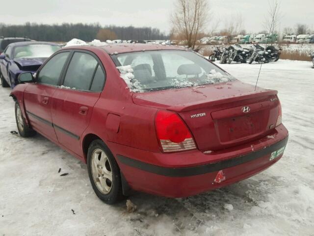 KMHDN46D54U869613 - 2004 HYUNDAI ELANTRA GL BURGUNDY photo 3