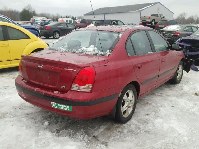 KMHDN46D54U869613 - 2004 HYUNDAI ELANTRA GL BURGUNDY photo 4