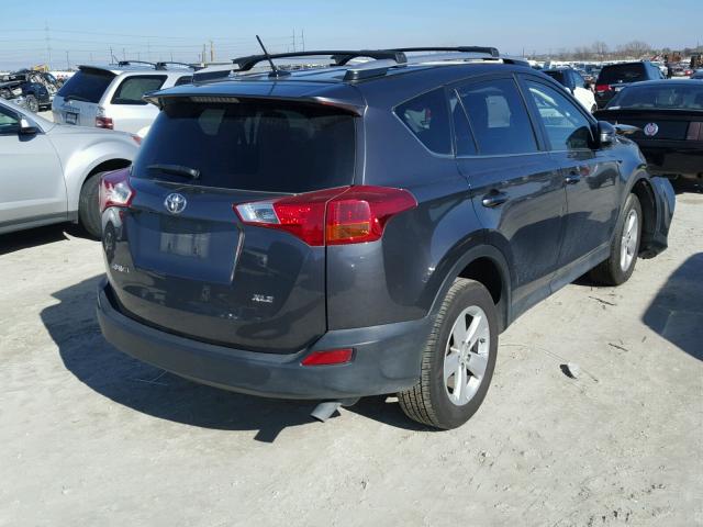 JTMWFREV0EJ013320 - 2014 TOYOTA RAV4 XLE GRAY photo 4