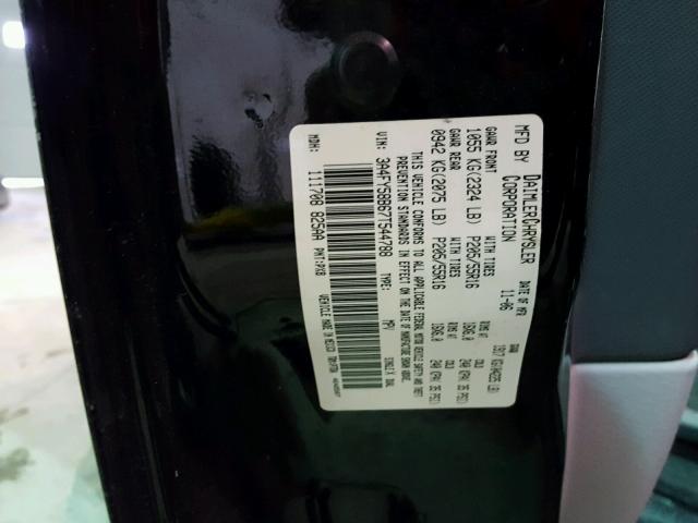 3A4FY58B67T544788 - 2007 CHRYSLER PT CRUISER BLACK photo 10