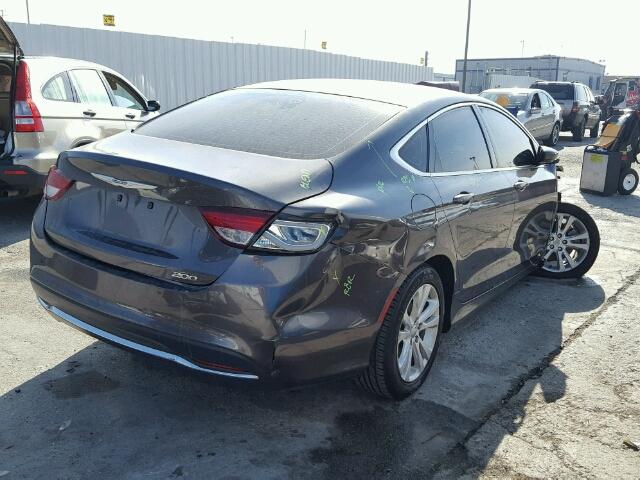 1C3CCCAB4FN624986 - 2015 CHRYSLER 200 LIMITE GRAY photo 4