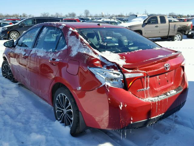 2T1BURHE4EC135321 - 2014 TOYOTA COROLLA L RED photo 3