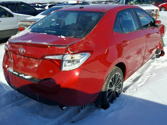 2T1BURHE4EC135321 - 2014 TOYOTA COROLLA L RED photo 4