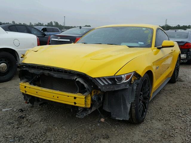 1FA6P8CFXF5322196 - 2015 FORD MUSTANG GT YELLOW photo 2