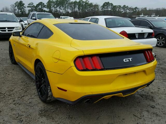 1FA6P8CFXF5322196 - 2015 FORD MUSTANG GT YELLOW photo 3