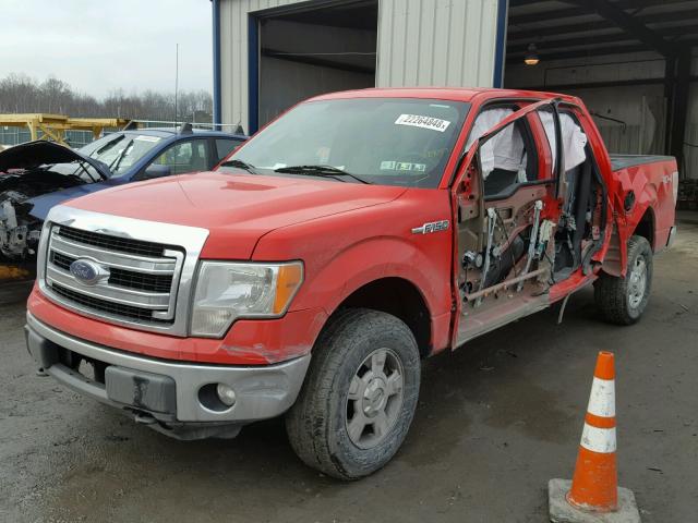 1FTFW1ET2EFC09178 - 2014 FORD F150 SUPER RED photo 2