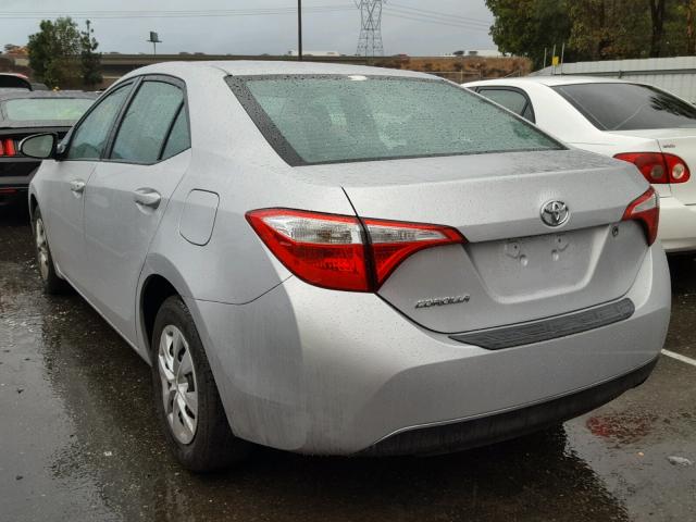 5YFBURHE4EP116400 - 2014 TOYOTA COROLLA L SILVER photo 3