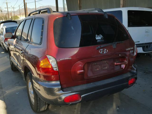 KM8SC13E64U575131 - 2004 HYUNDAI SANTA FE G BURGUNDY photo 3