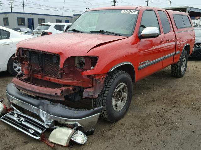 5TBRT341X2S309647 - 2002 TOYOTA TUNDRA ACC RED photo 2