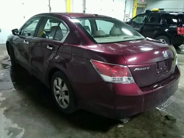 1HGCP36848A038751 - 2008 HONDA ACCORD EXL BURGUNDY photo 3